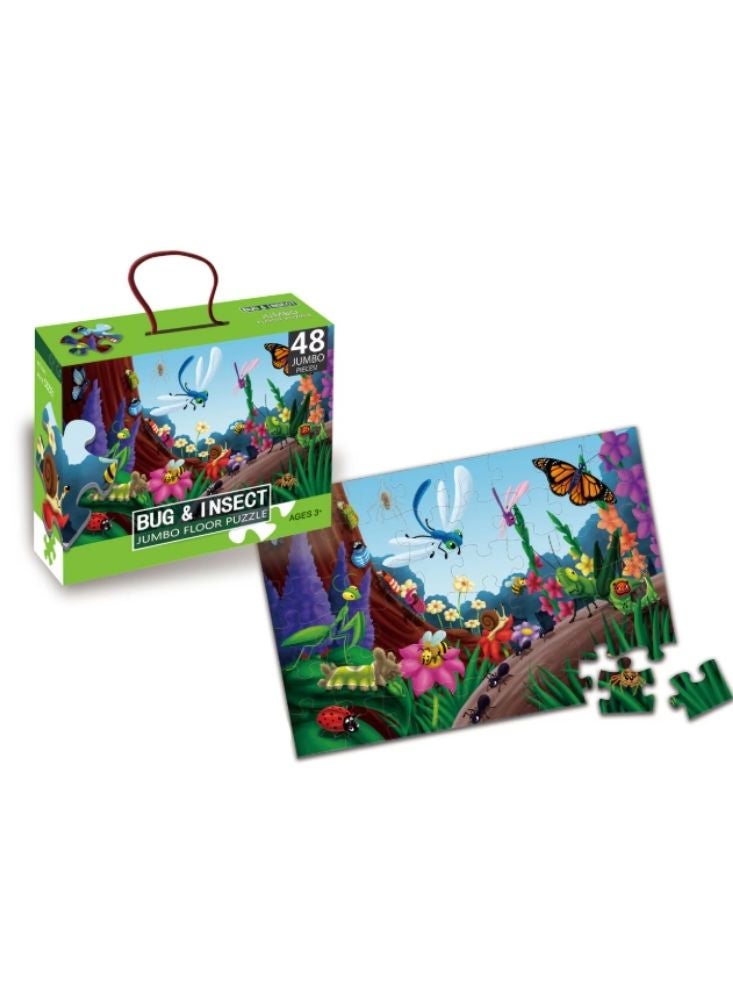 Premium Bug & Insect Jumbo Floor Puzzle for Kids – 48 Pieces Educational Nature Puzzle - Image 2